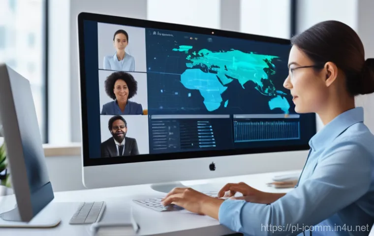 국제커뮤니케이션 커리어 성장 전략 - **Prompt: Global Networking and Empathy in a Modern Setting**
    "A diverse group of 3-4 young to m...