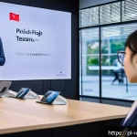 Home 18 국제커뮤니케이션 업계 최신 동향 - A modern international business meeting scene showing diverse professionals from Poland and South Ko...